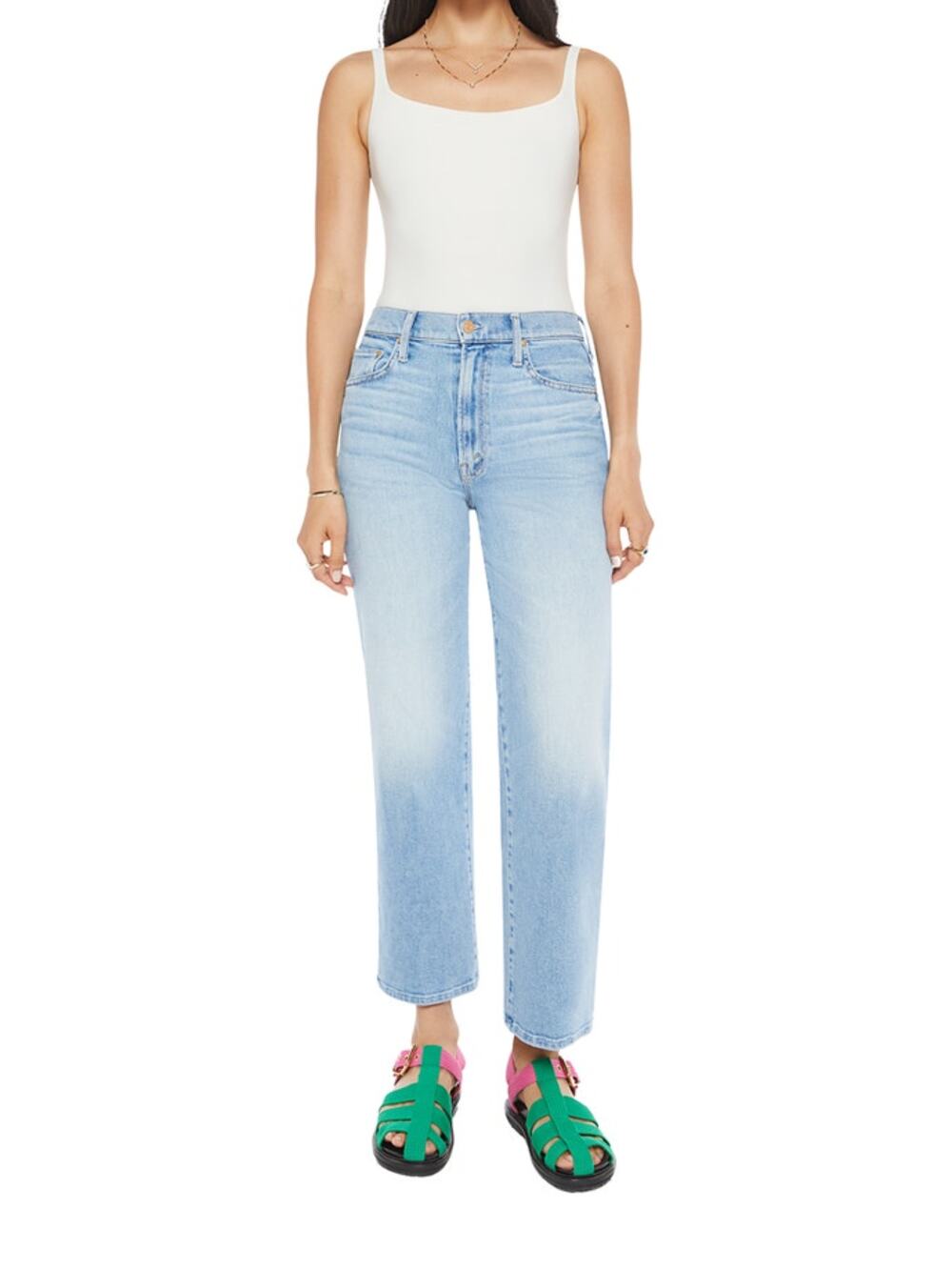 Mother Denim Look Ma No Hands The Rambler Zip Ankle Jean Size 33 NWT